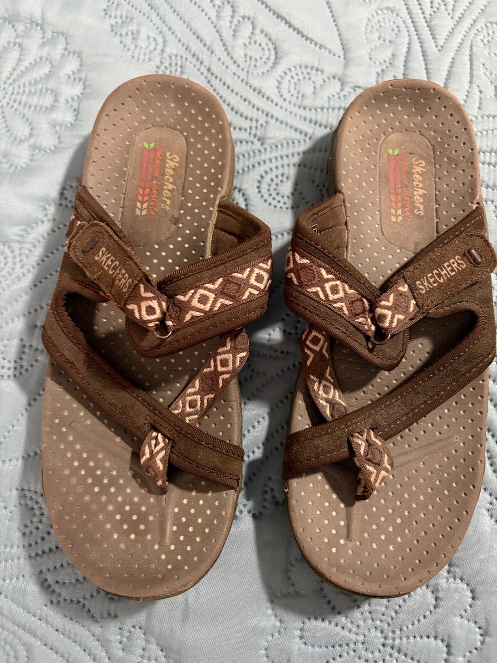 Skechers Brown Tan Strappy Comfort Sandals